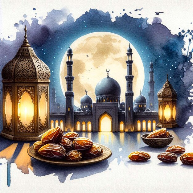 Lantern and Islamic architecture for Ramadan