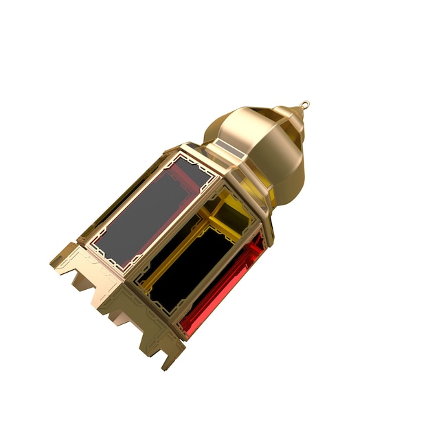 分離された白い背景でランタンの左側