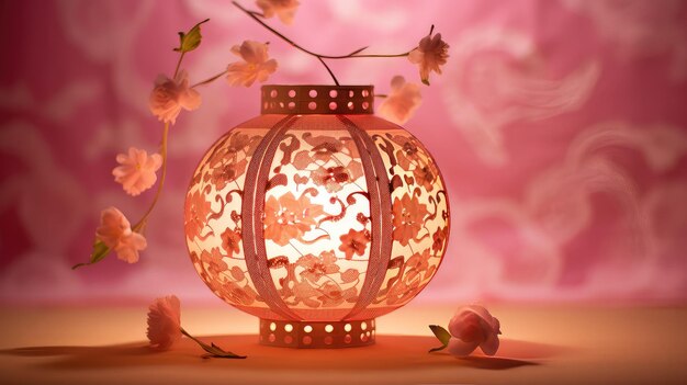 Lantern pink paper