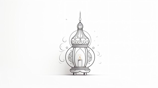 Lantern Ramadan Continuous Line Drawing Design (ontwerp met doorlopende lijntekeningen)