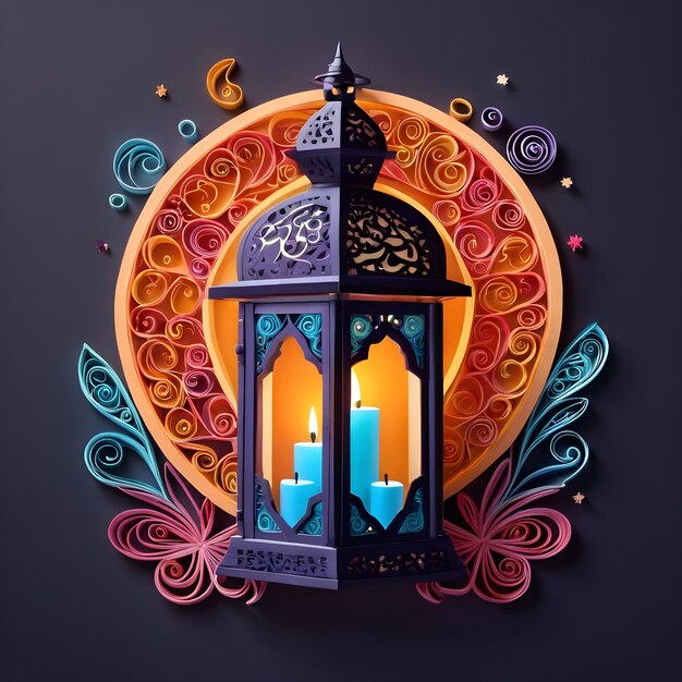 Foto lanterna di ramadan quilling