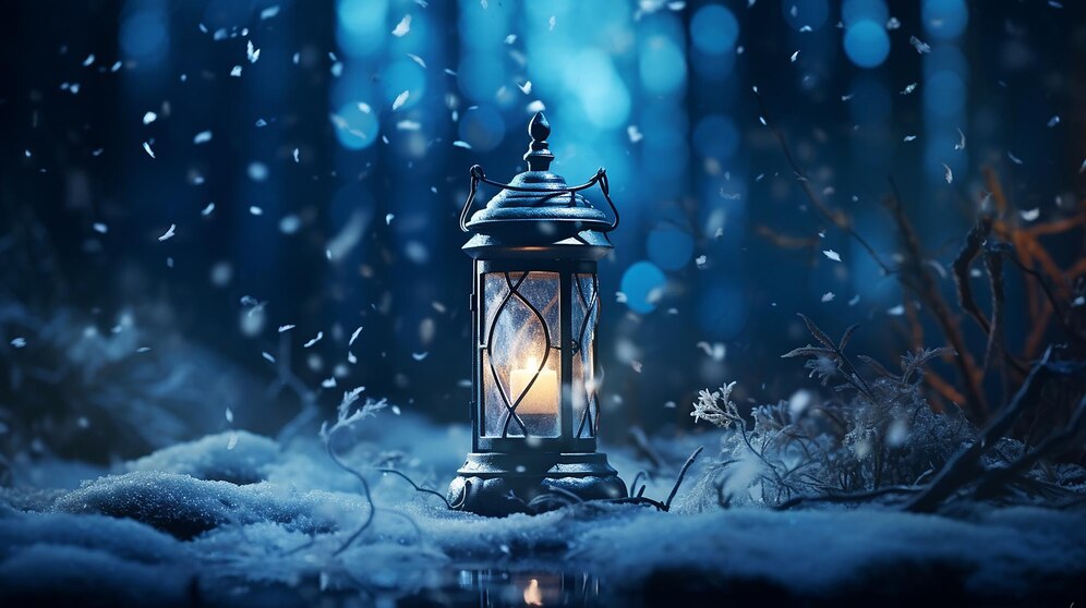 Premium AI Image | a lantern in the snow