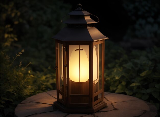 A lantern with a brown background