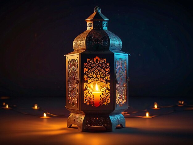 a lantern with a candle in the middle of it
