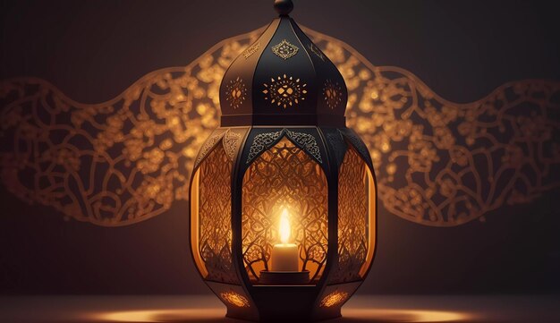 A lantern with a candle in the middle