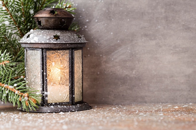 Lantern with christmas tree, Christmas decor