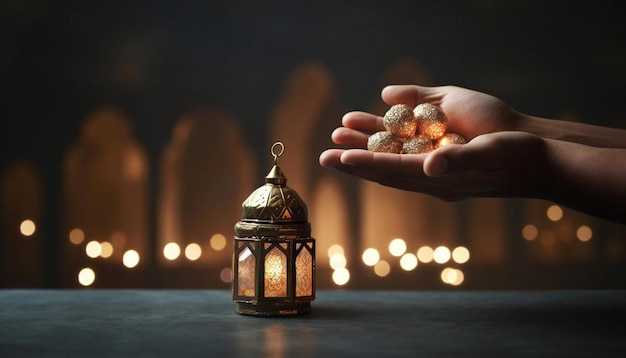 Photo a lantern with a glass globe in the middle of it