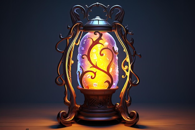 a lantern with a light inside