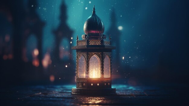 A lantern with the lights of the eid al - fitr.