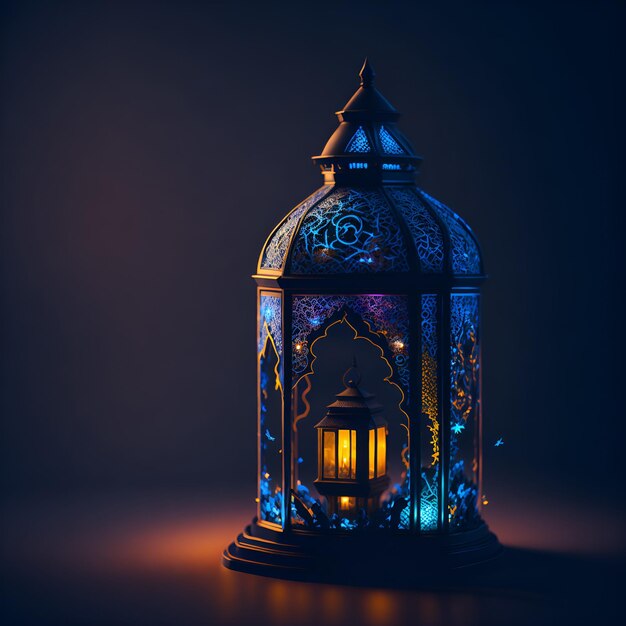 A lantern with lights