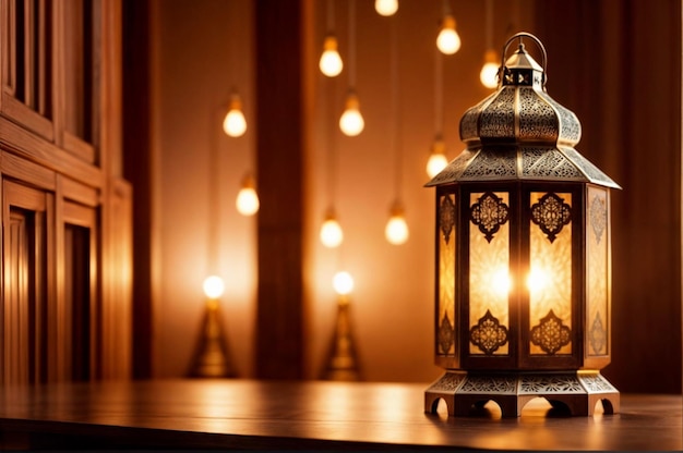 lantern with with bokeh background for ramadan eid