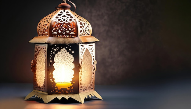 A lantern with the word ramadan on it