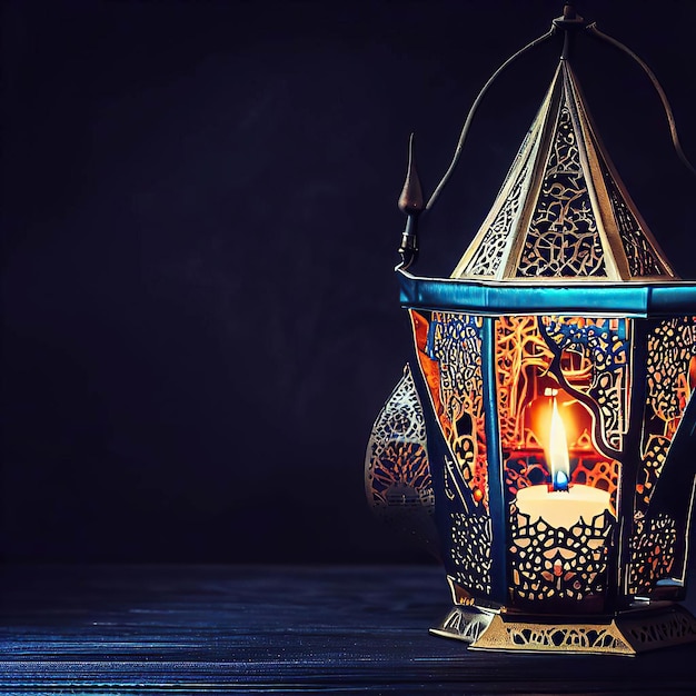 A lantern with the word ramadan on it