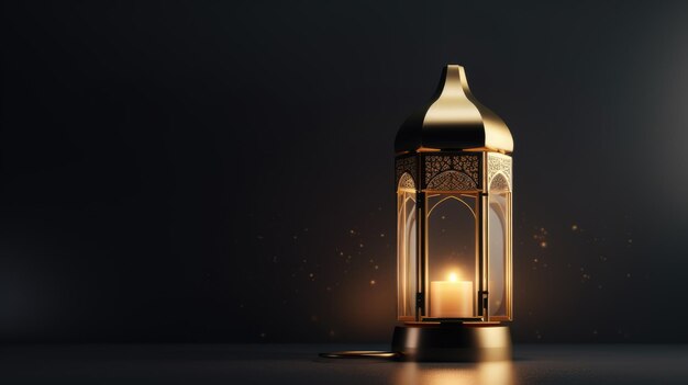 A lantern with the words ramadan on it