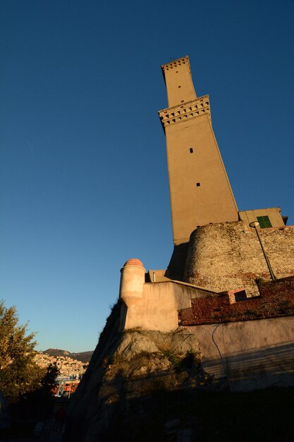 Foto lanterna de oude vuurtoren van genua genua ligurie italië