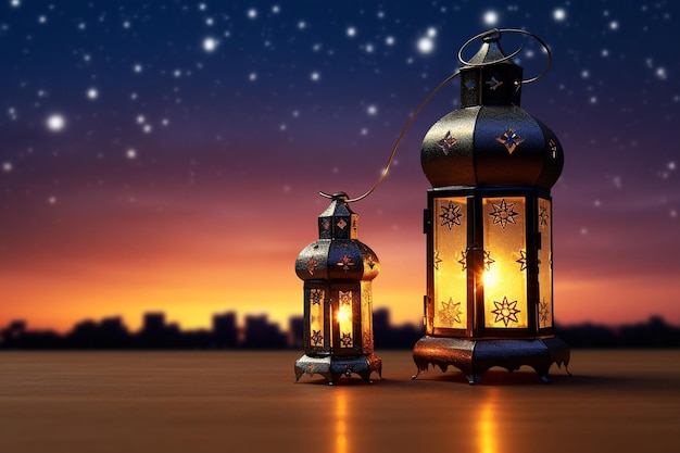 Lanterns en sterren Ramadan Kunst