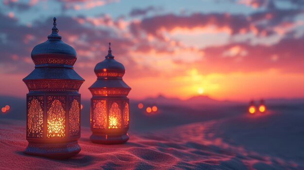 lanterns islamic on desert