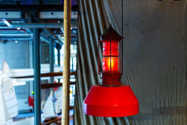 Lanterns for lighting on the ship close up