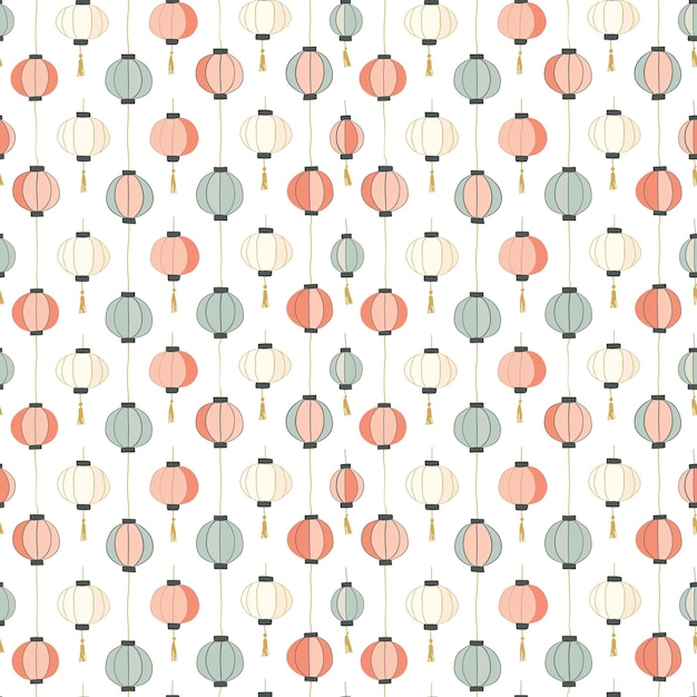 Lanterns seamless pattern Gift wrapping background Eid alFitr