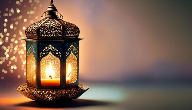 Lanterns with a dramatic black background and blur