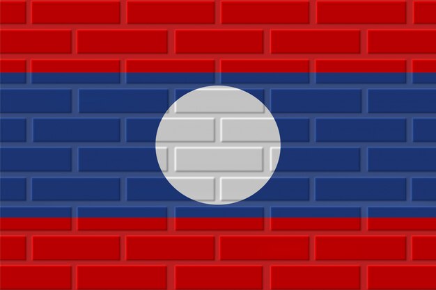 Laos brick flag illustration