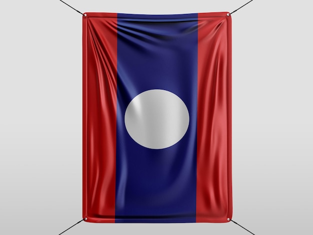 Laos van 3D render vlag Geïsoleerde en witte achtergrond