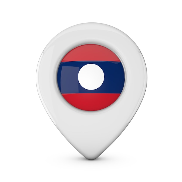 Laos vlag locatiemarkeringspictogram 3D-rendering