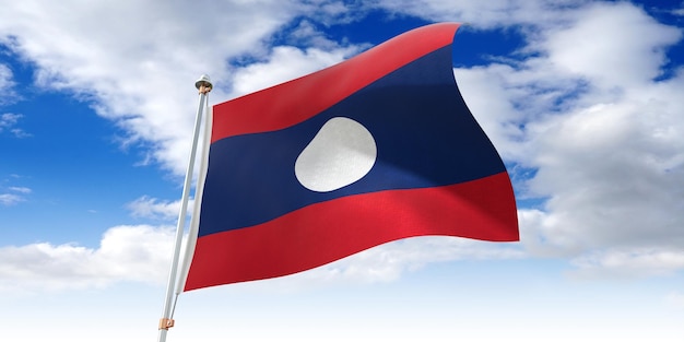 Laos waving flag 3D illustration