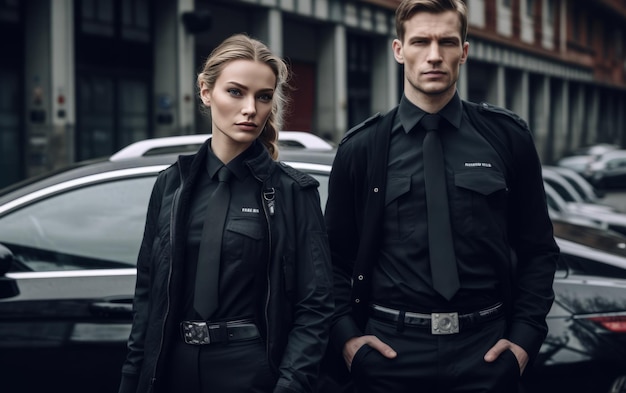 Photo lapd male and female police officers