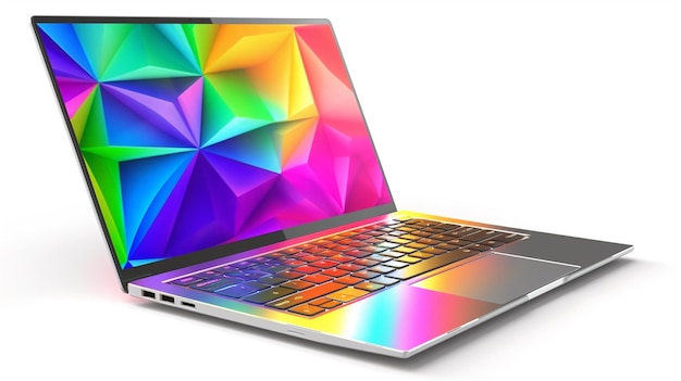 Foto laptop modello 3d texture lucida