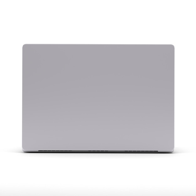 Laptop Back Side Isolated In White Background