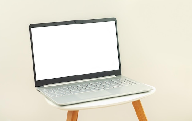 Laptop computer or notebook with blank screen mockup