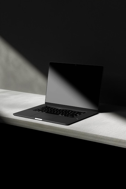 Photo a laptop computer sitting on top of a white table