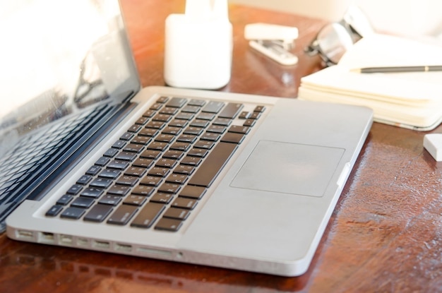 Laptop on desk