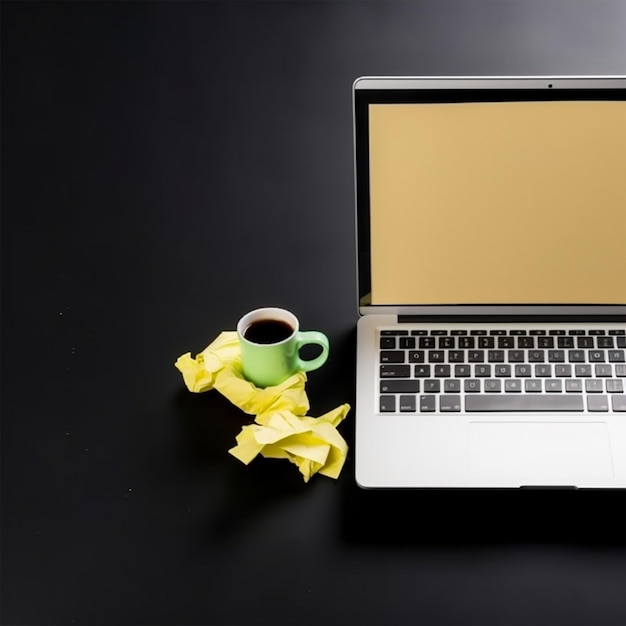 Laptop en boeken vooraanzicht