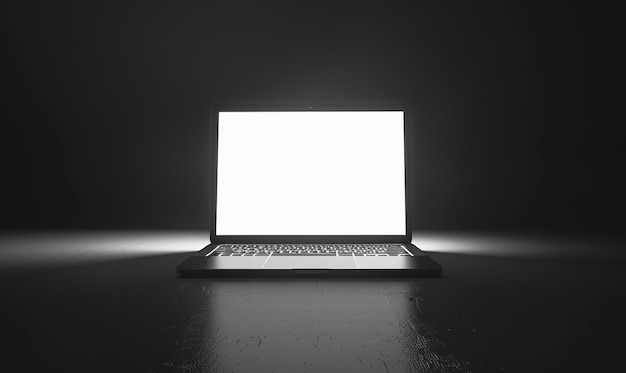 laptop focused black advertising public relations dark advanced computer network
