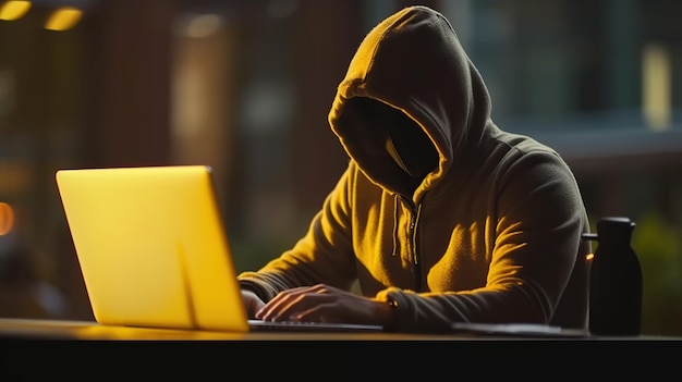 Laptop gehackt door een hacker.