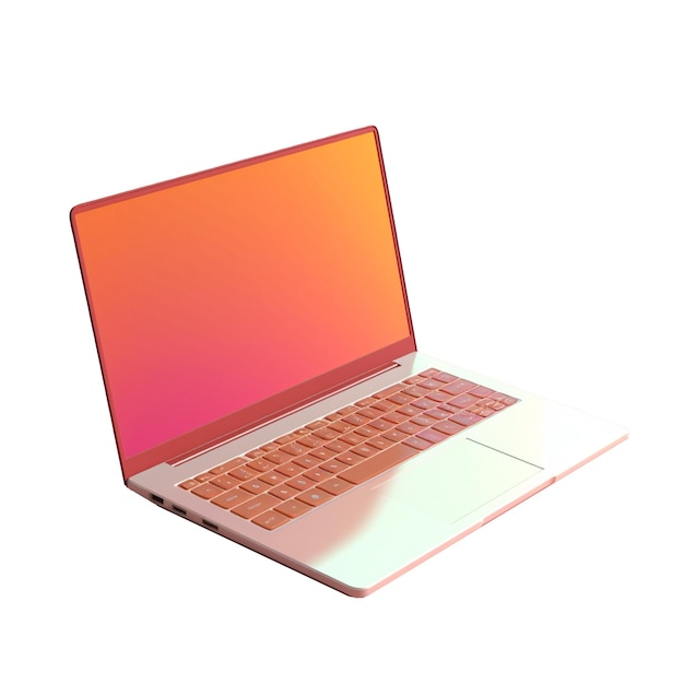 Laptop in trending kleurenpalet in 3D-stijl met generatieve AI