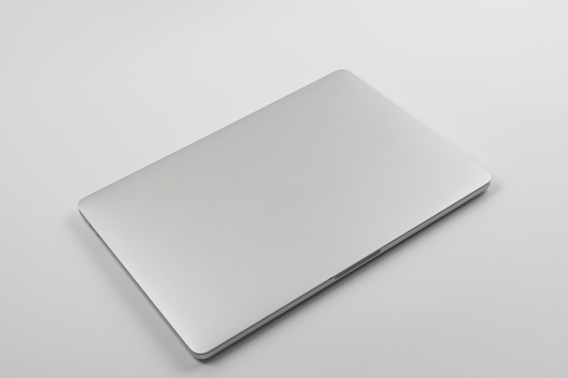 Laptop isolated on white top view