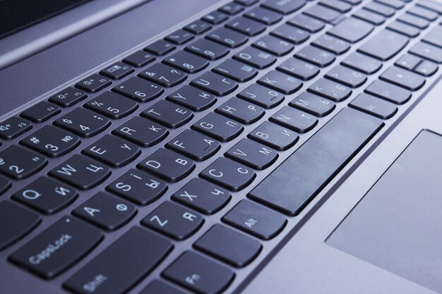 Laptop keyboard close up