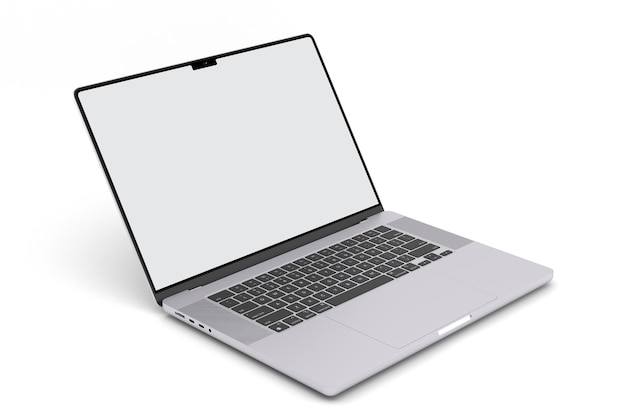 Laptop linkerkant op witte achtergrond