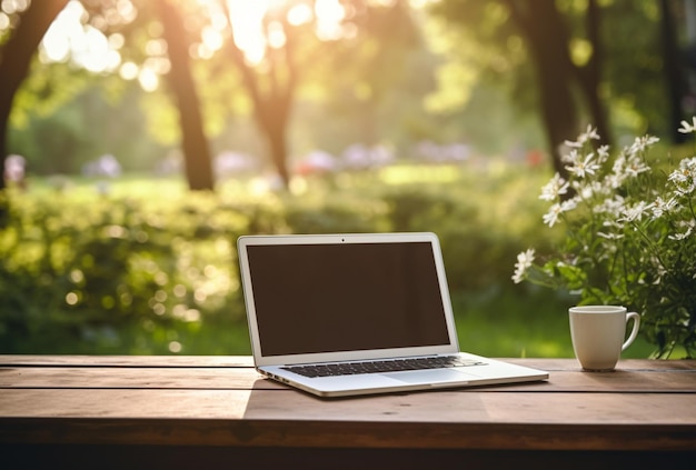 laptop on modern table