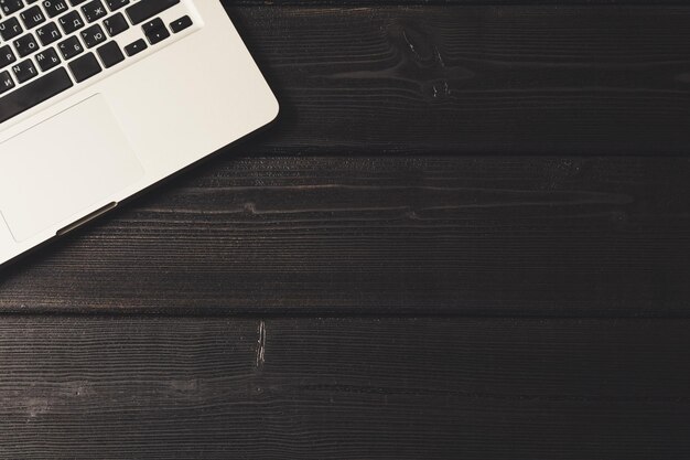 Laptop on modern wooden desk