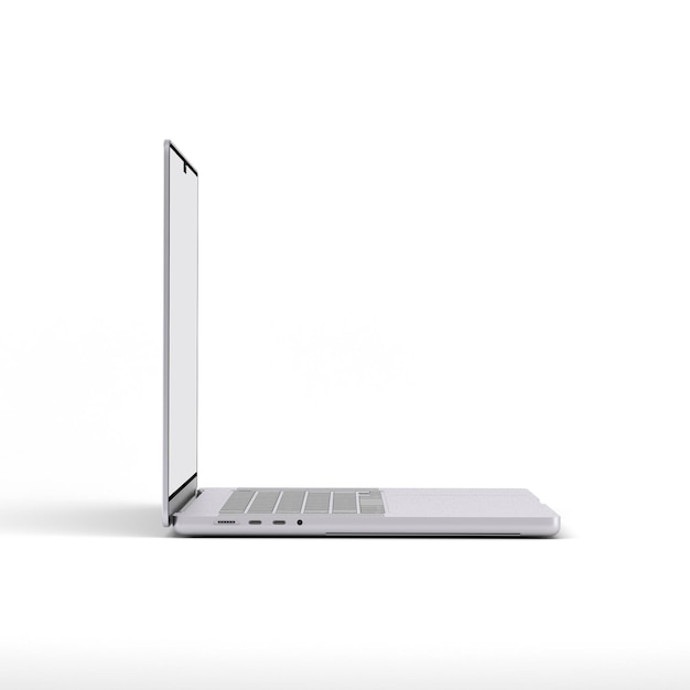 Laptop Perspective Side Isolated In White Background