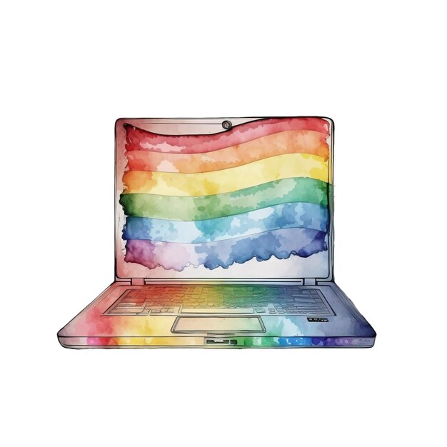 Photo laptop rainbow