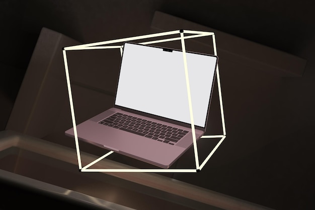 Foto laptop lato destro con illuminazione