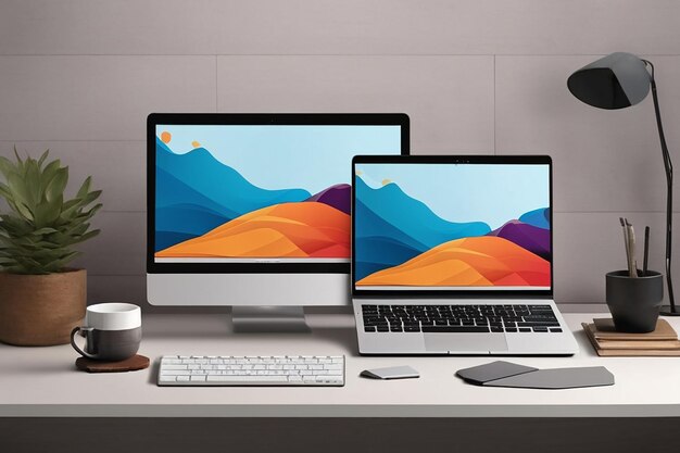 Laptop screens mockup templateLaptop screens mockup template