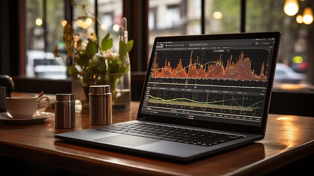 A laptop on a table