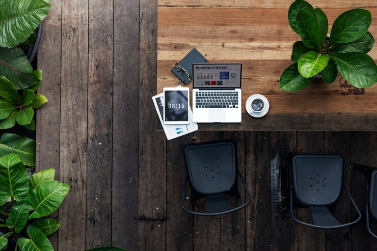 Photo a laptop on a table