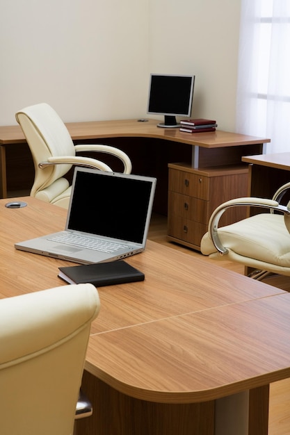 Laptop on a table